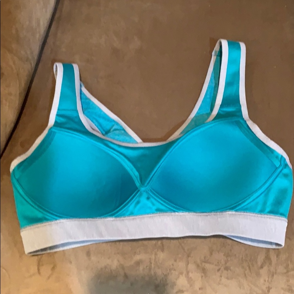 NWT Aerie sports bra, teal and gray, 34b. - Picture 4 of 5